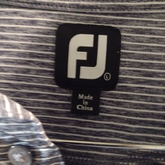Fj Footjoy mens XLt striped shirt with Mitsubishi Electric monogram - Picture 1 of 5